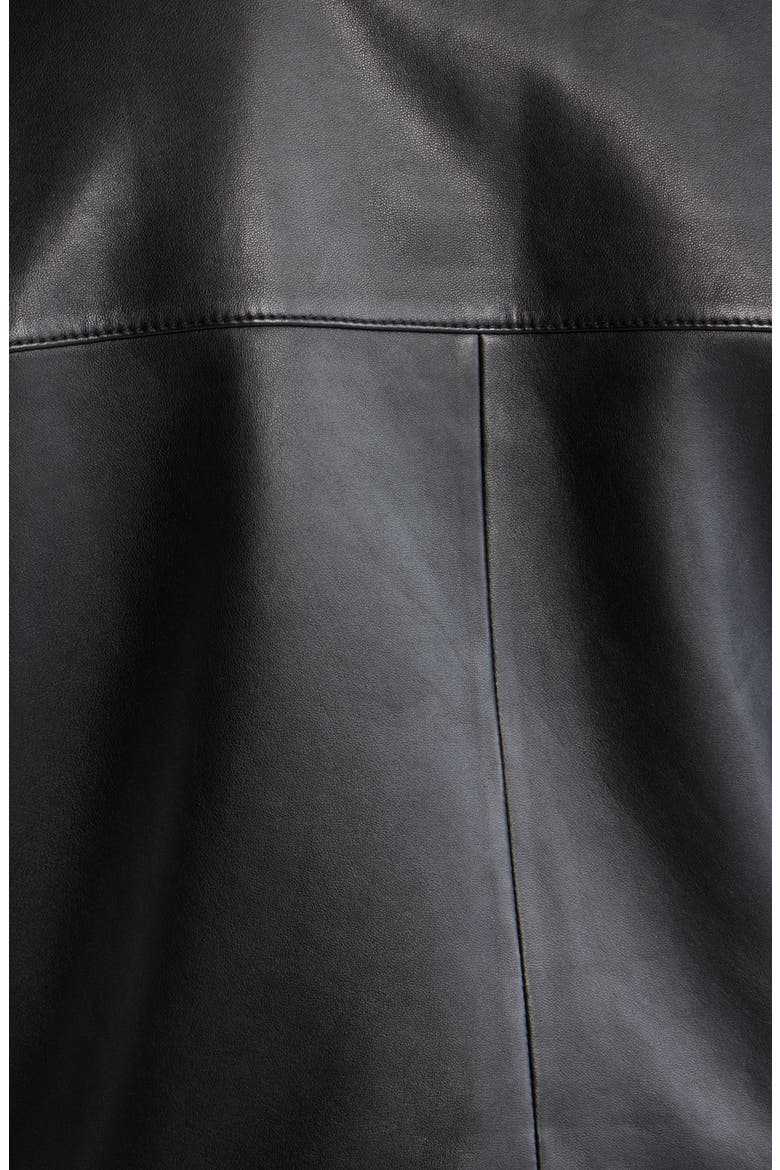 Shrunken Leather Zip Jacket, Alternate, color, TRUE BLACK