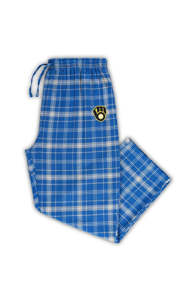 CONCEPTS SPORT Men's Concepts Sport Royal/Gray Milwaukee Brewers Big & Tall Team Flannel Pants, Alternate, color, 