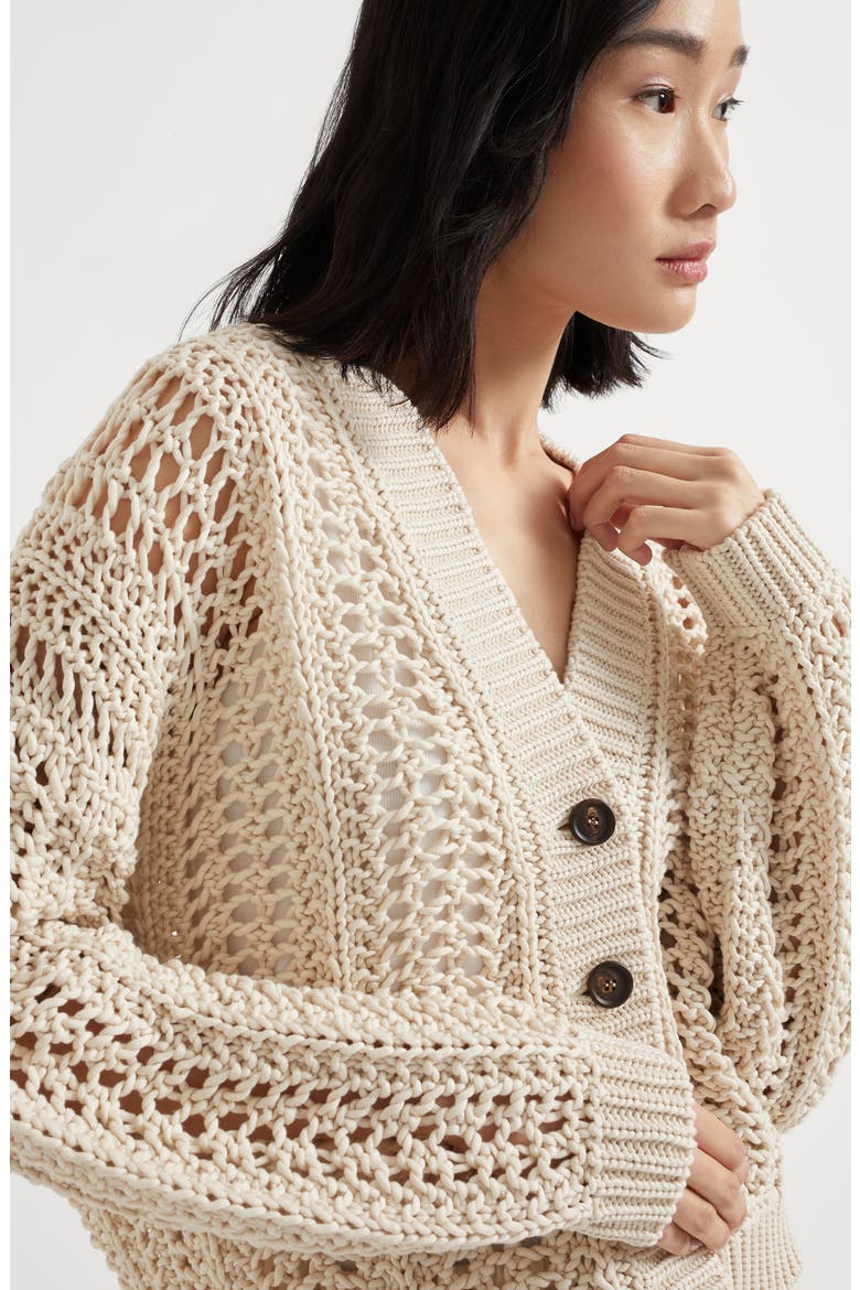 Ribbed Net cardigan, Alternate, color, Panama