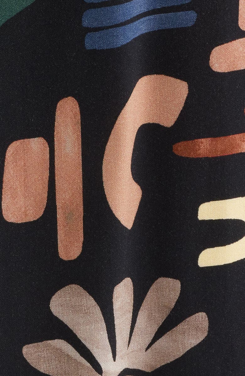 Wax London Didcot Geo Block Print Camp Shirt, Alternate, color, Black / Multi