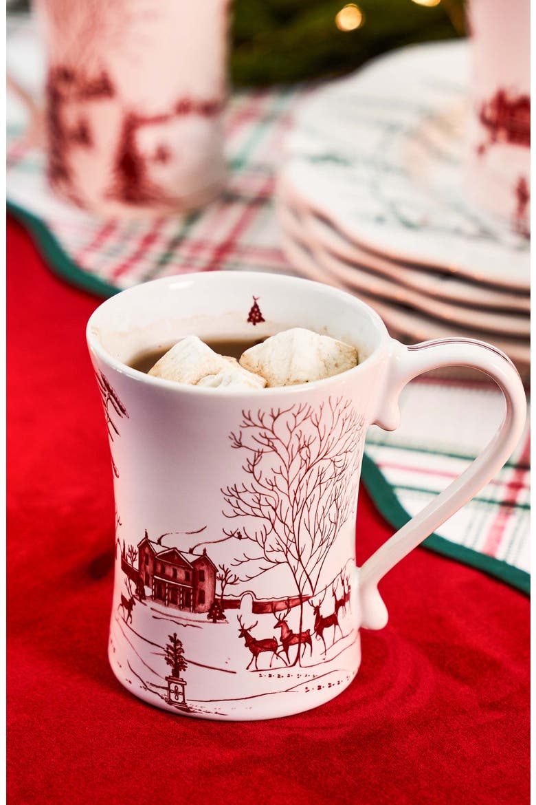 Country Estate Winter Frolic Mug, Alternate, color, RUBY
