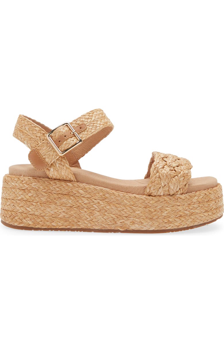 Chocolat Blu Lacy Platform Wedge Sandal, Alternate, color, Toast Raffia