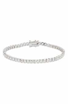 Nordstrom Baguette Cubic Zirconia Bezel Tennis Bracelet