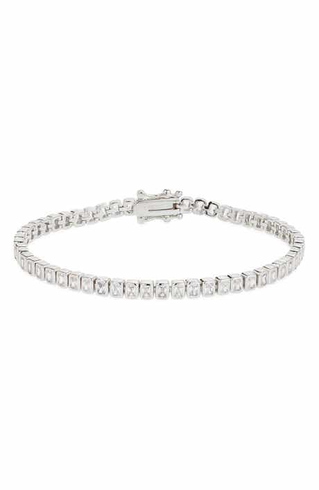 Nordstrom Baguette Cubic Zirconia Bezel Tennis Bracelet