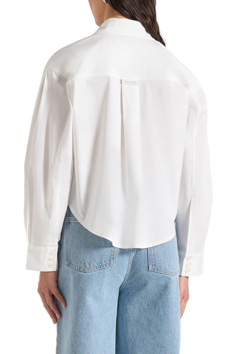 Eleni Cropped Shirt With Balloon Sleeves, Alternate, color, White
