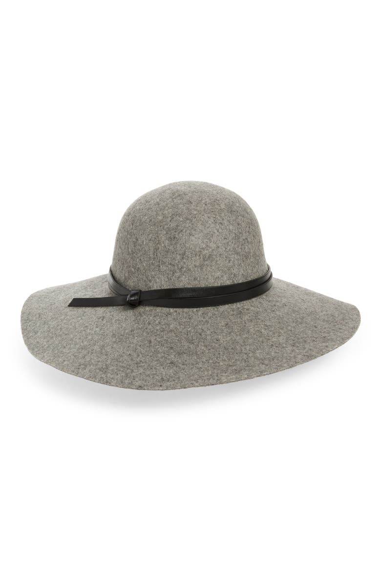 Wool Felt Floppy Hat, Main, color, GREY LIGHT HEATHER COMBO