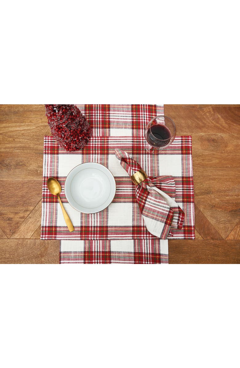 C&F Home Gracelyn Plaid Napkins Set of 6, Alternate, color, Red