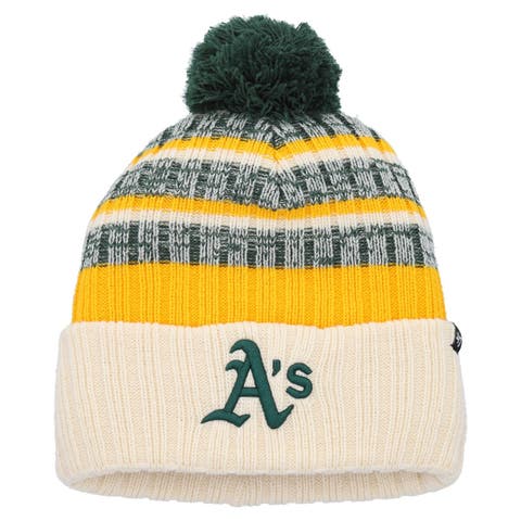 Men's '47 Natural Oakland Athletics Tavern Cuffed Knit Hat with Pom