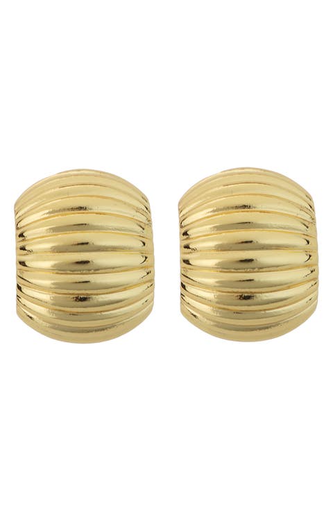 Grooved Domed Earrings