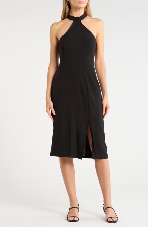 Asymmetric Neck Sheath Dress