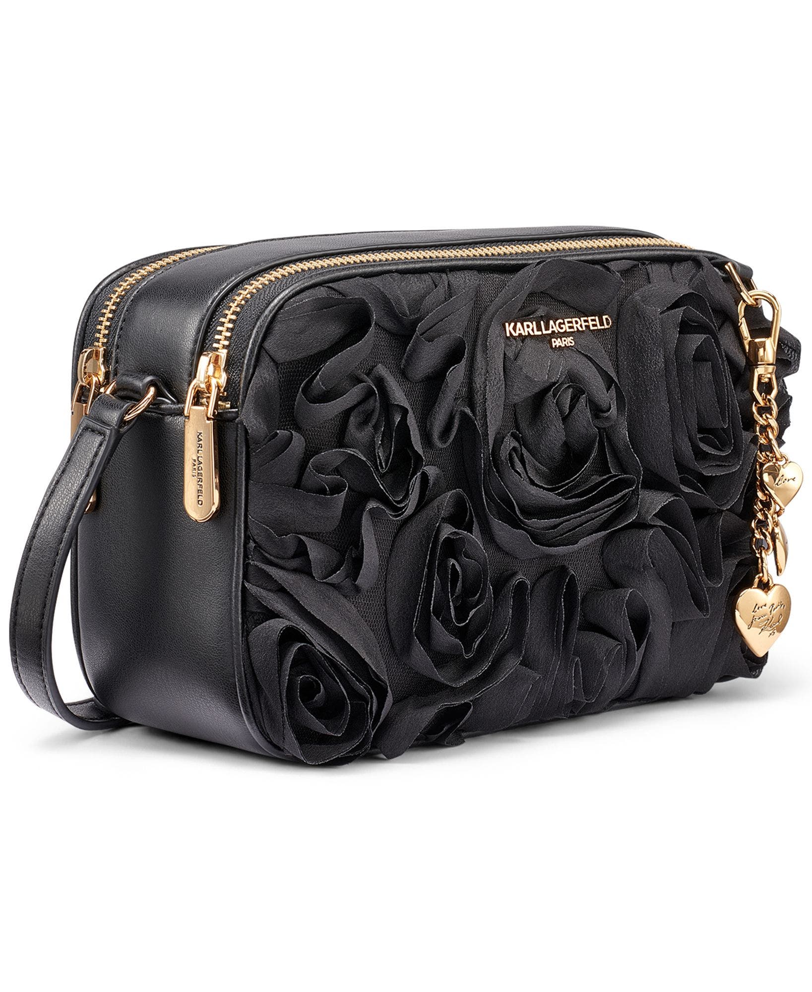 Maybelle Rosette Crossbody, Alternate, color, Black/Gold