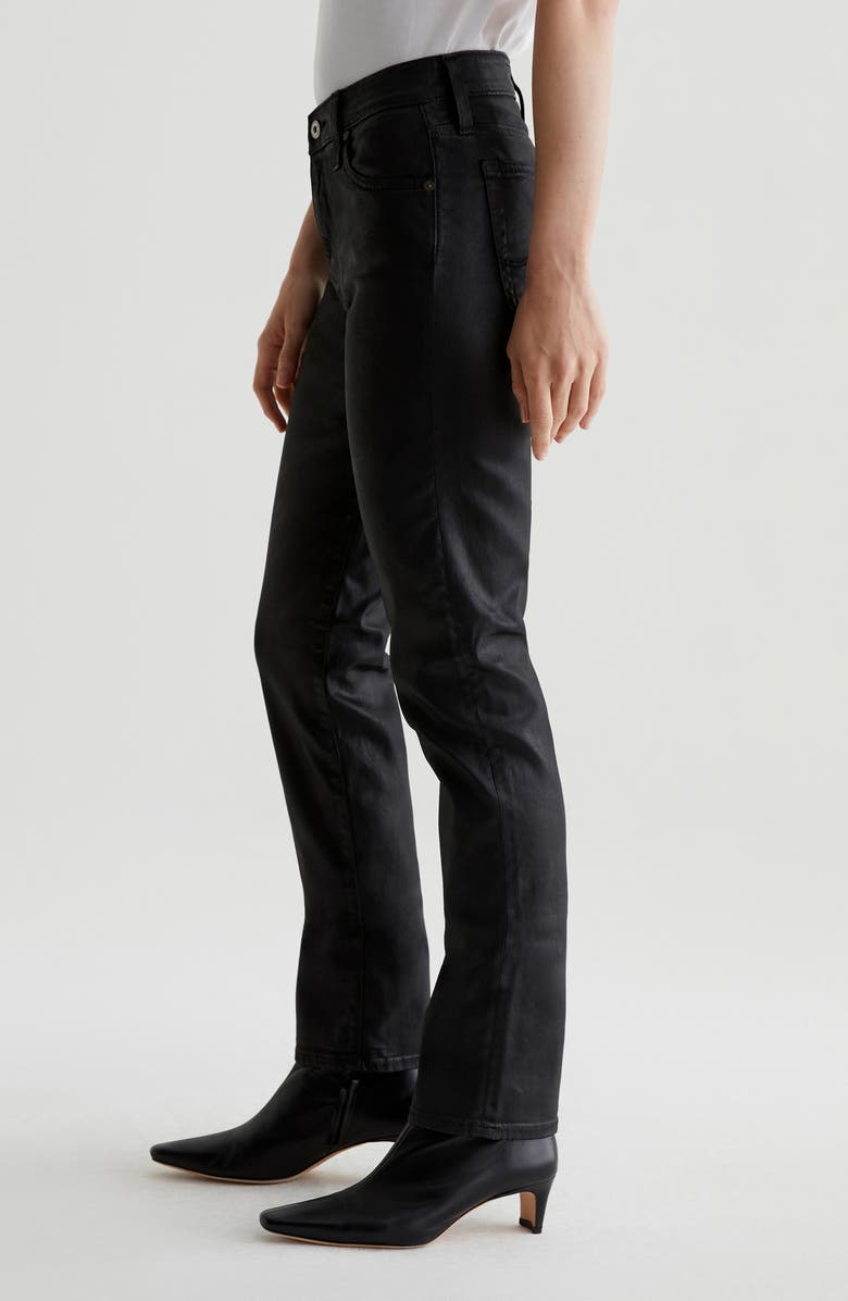 AG Mari Mid Rise Coated Slim Straight Leg Pants, Alternate, color,