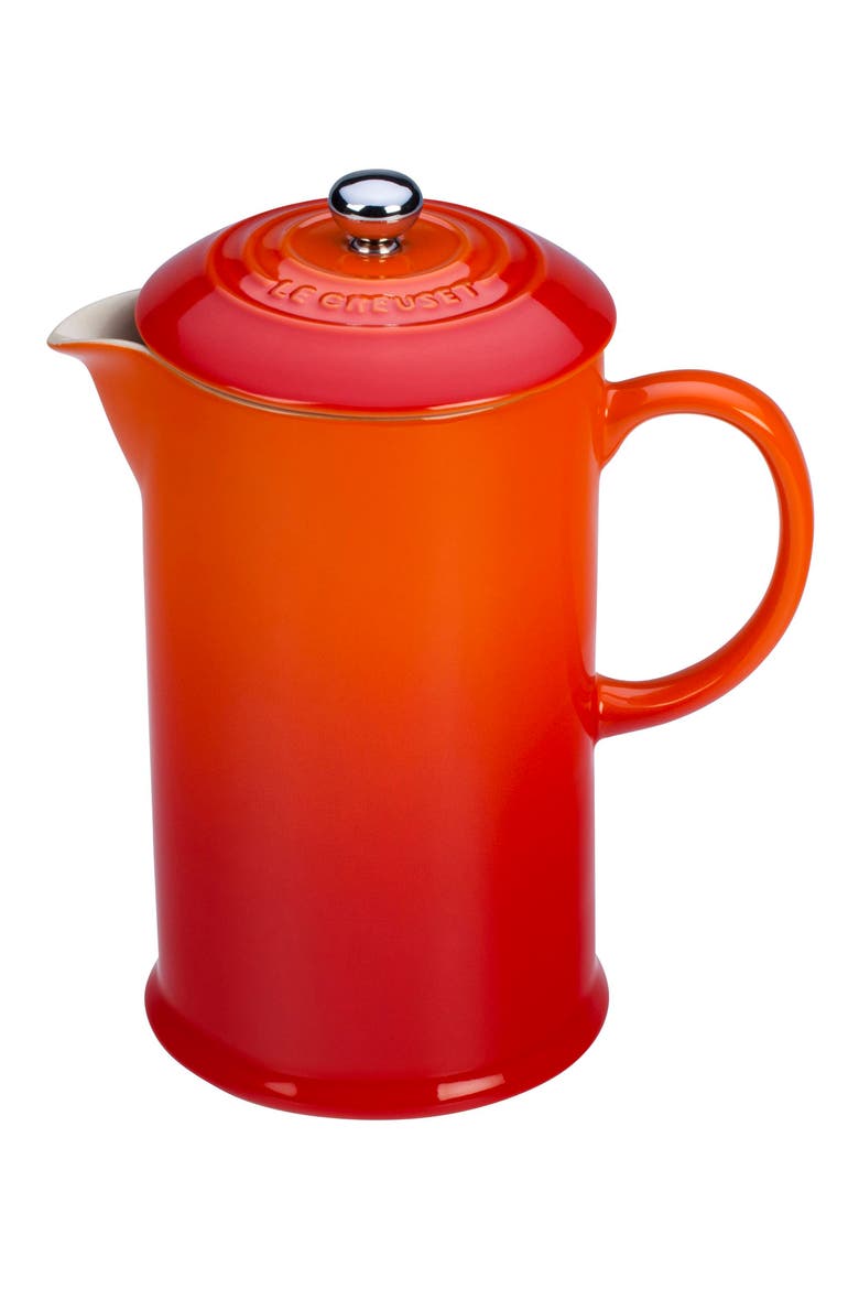 Stoneware French Press, Main, color, FLAME