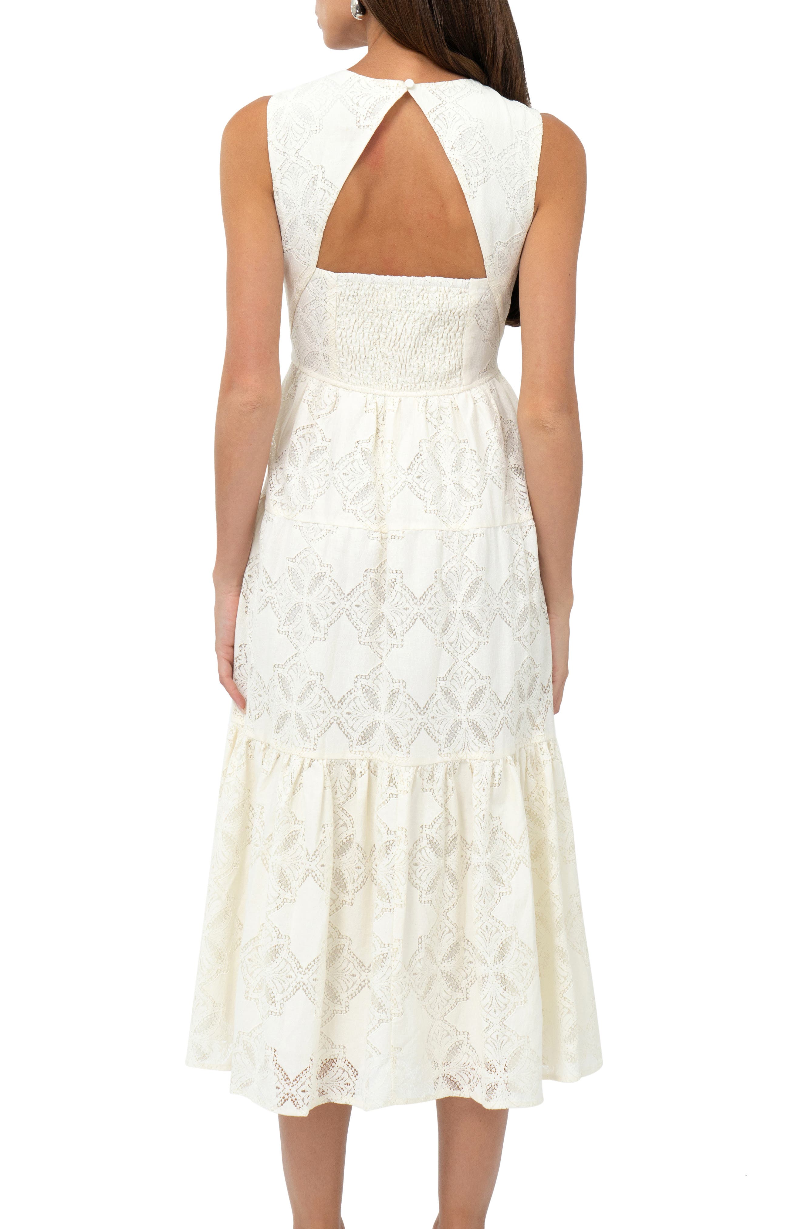 Marina Tiered Lace Midi Dress - image 2