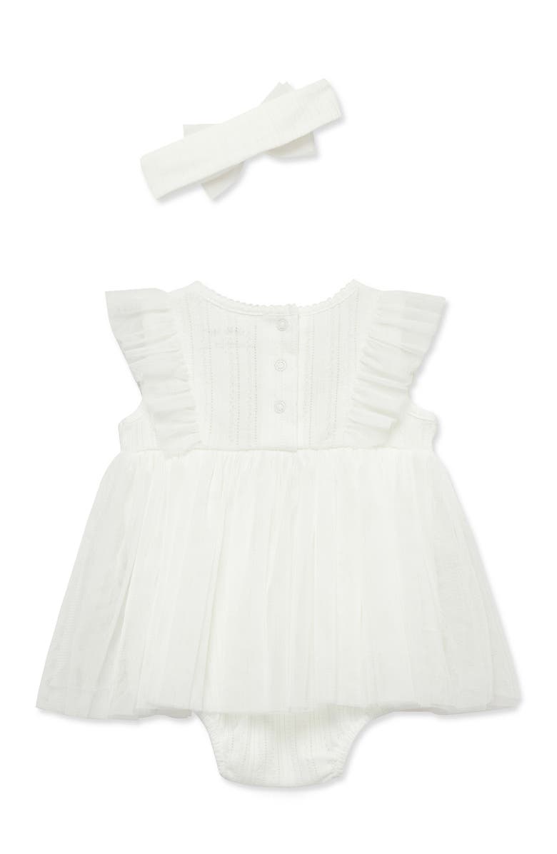 Little Me Strawberry Popover Dress & Headband Set, Alternate, color,