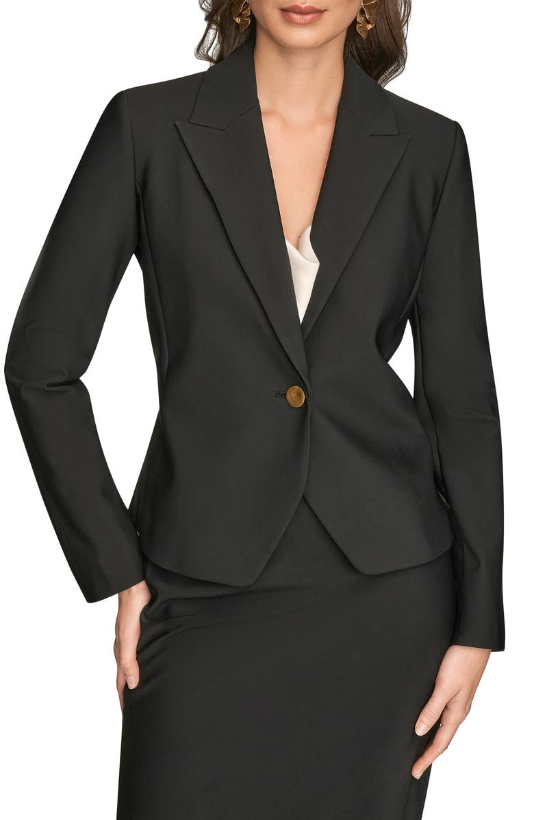 Donna Karan New York Peplum Blazer, Main, color, Black