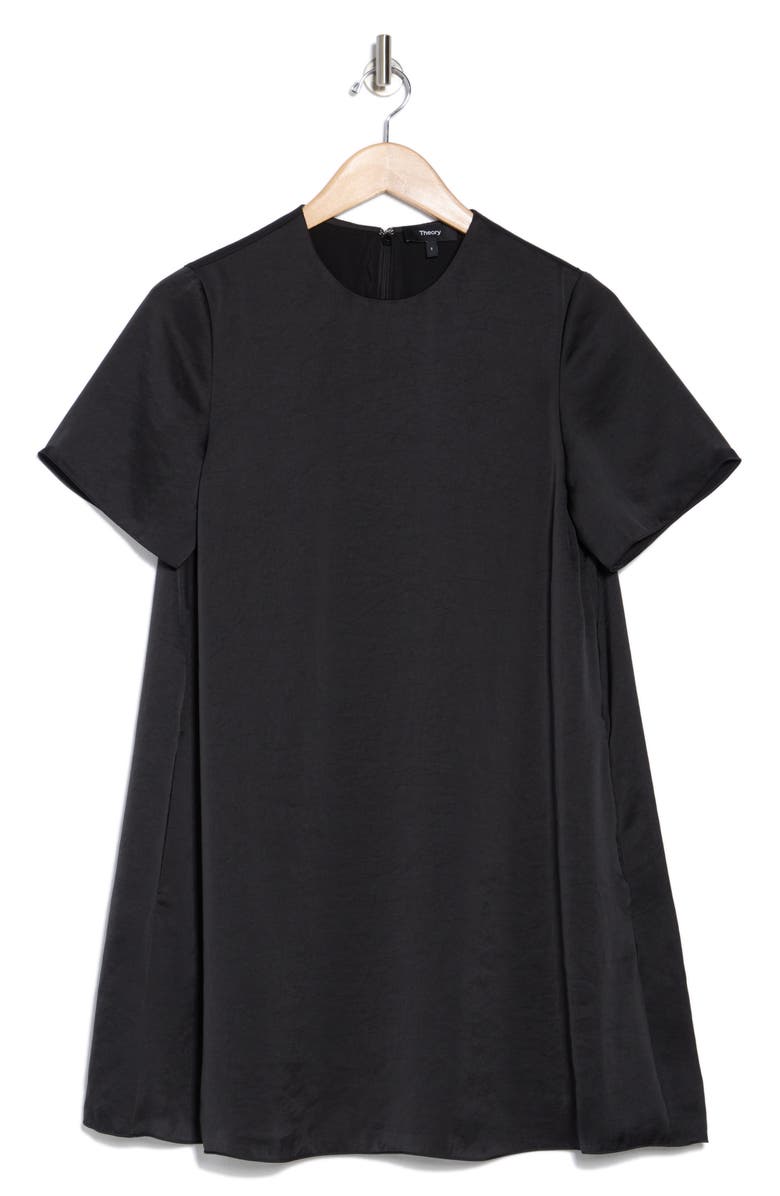 Theory Crushed Satin Oversize T-Shirt Dress, Alternate, color,