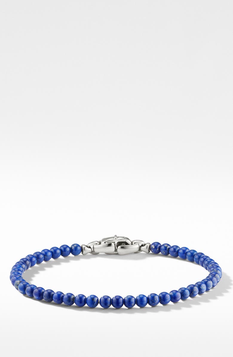 David Yurman Spiritual Beads Bracelet with Lapis, Main, color, Silver/ Lapis