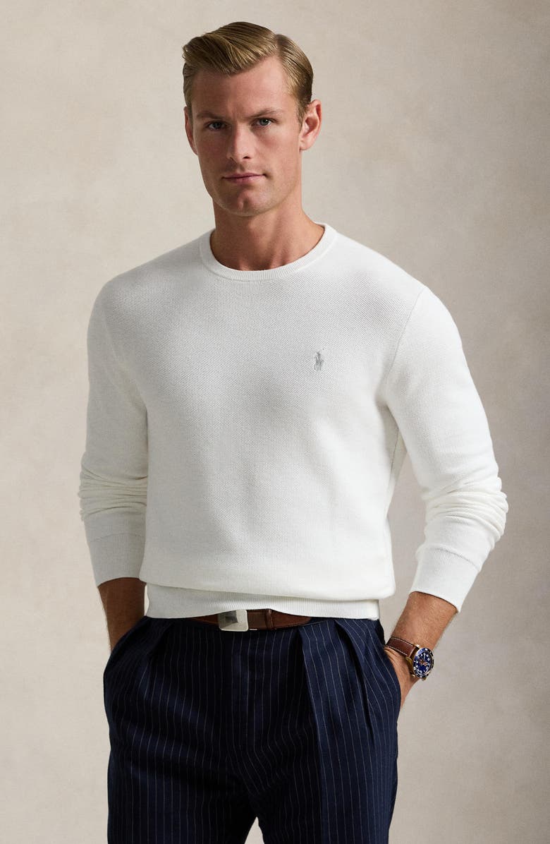Polo Ralph Lauren Fine Gauge Cotton Crewneck Sweater, Alternate, color,