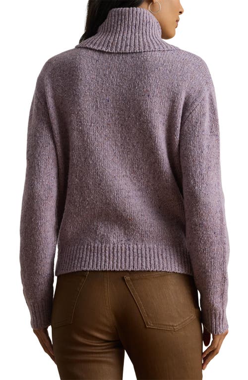 Ralph Lauren Buckle-trim Mélange Turtleneck Sweater In Gray
