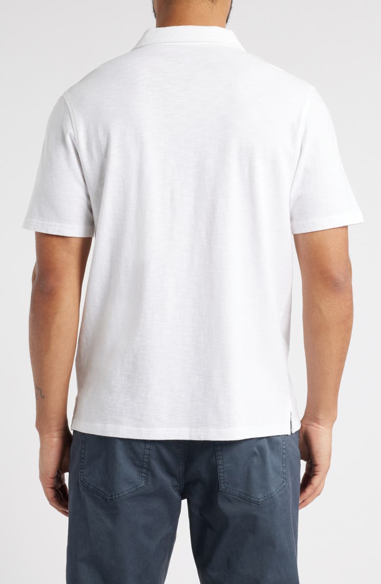 Treasure & Bond Lived In Johnny Collar Slub Cotton Pocket Polo, Alternate, color, White