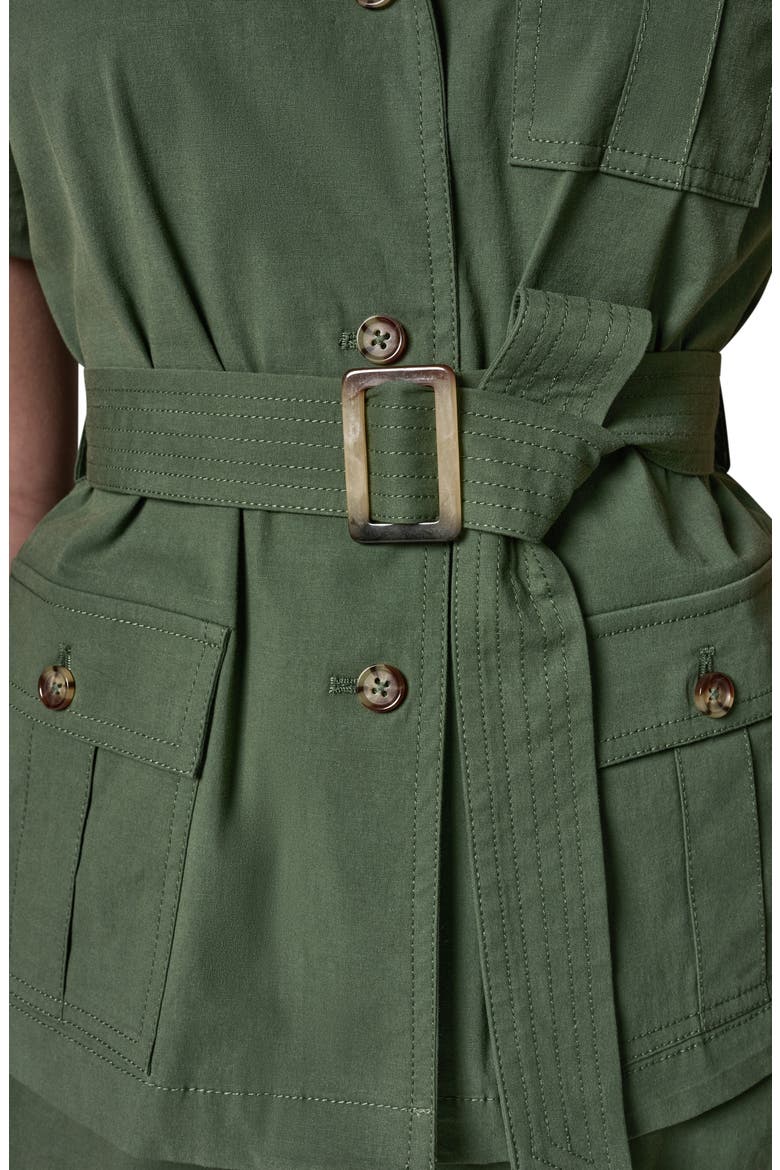 Short Sleeve Belted Jacket, Alternate, color, VERDE