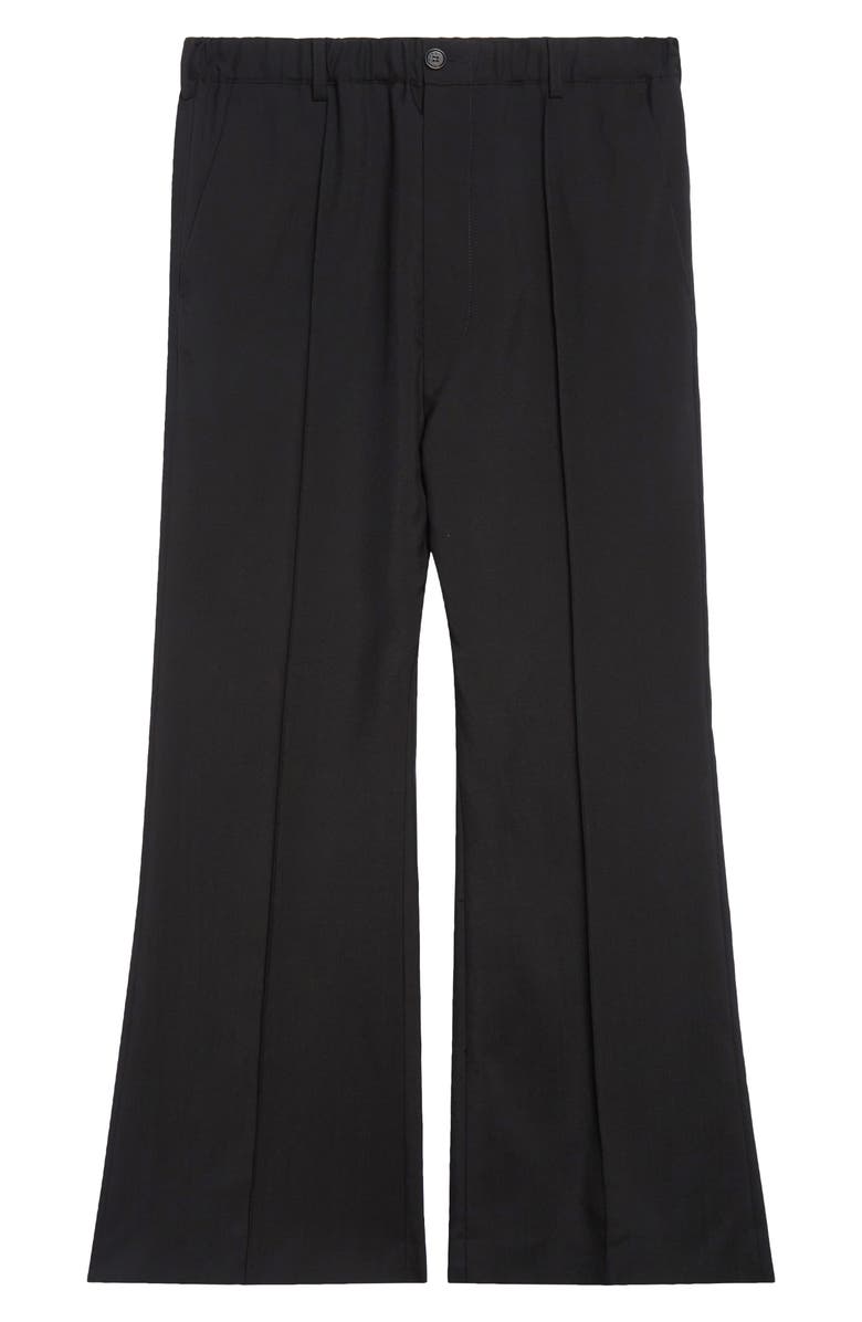 Marni Pintuck Wool Flare Leg Pants, Alternate, color, Black