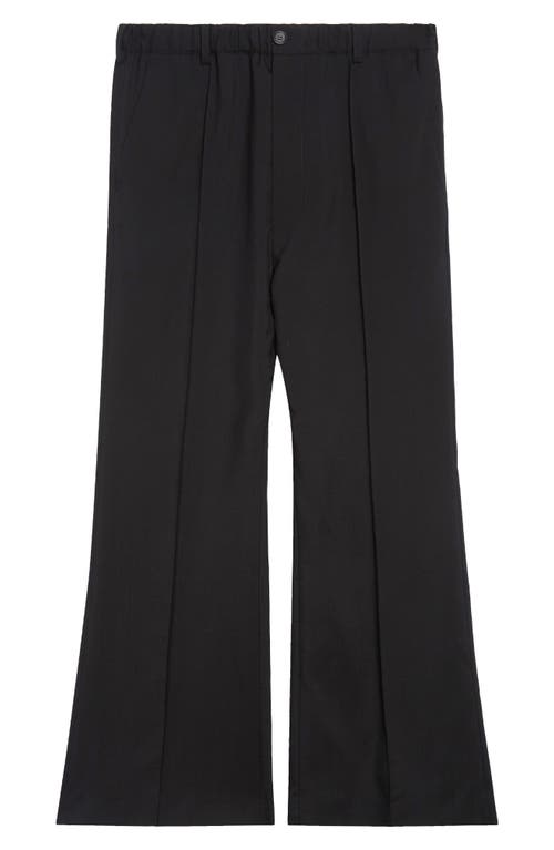 Marni Pintuck Wool Flare Leg Pants In Black