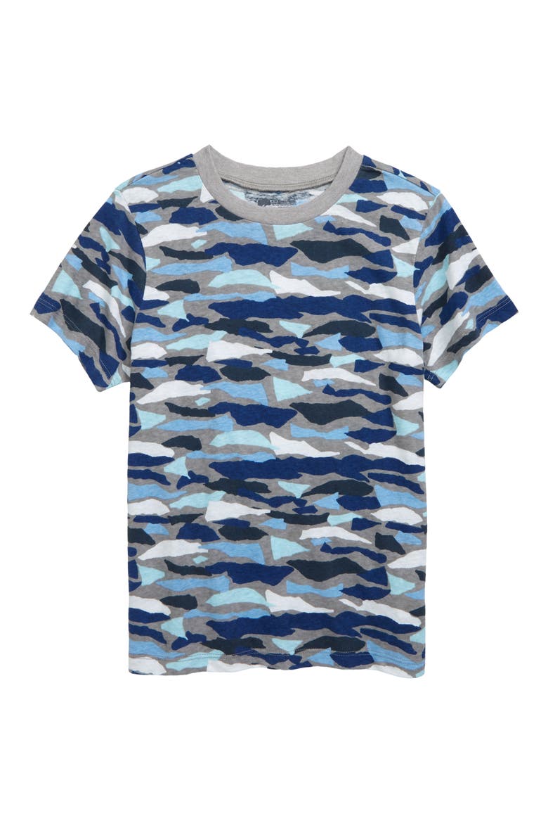 Kids' Allover Print Graphic Tee, Main, color, GREY ALLOY PAPER PIECES