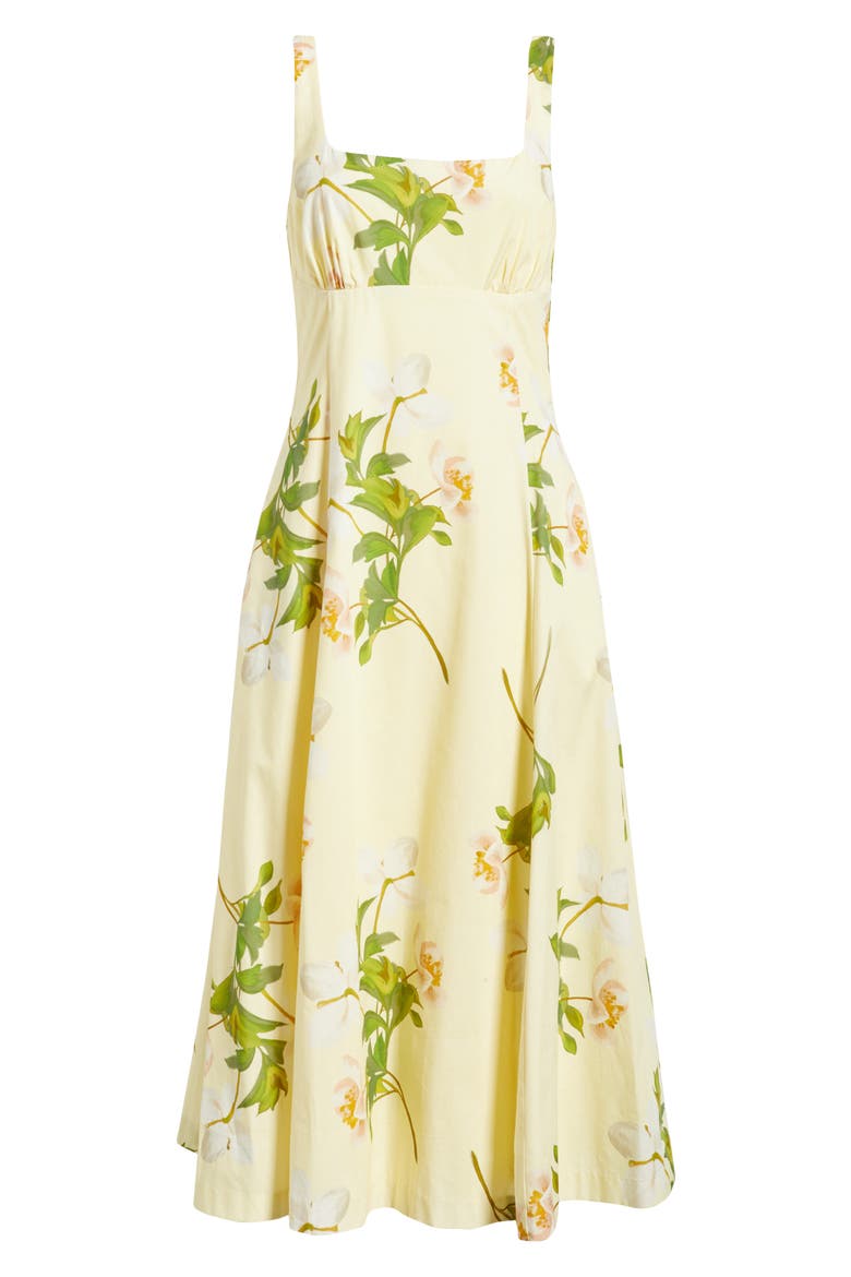 Floral Square Neck Cotton Dress, Alternate, color, YELLOW MULTI
