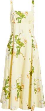 Julia Jordan Floral Square Neck Cotton Dress