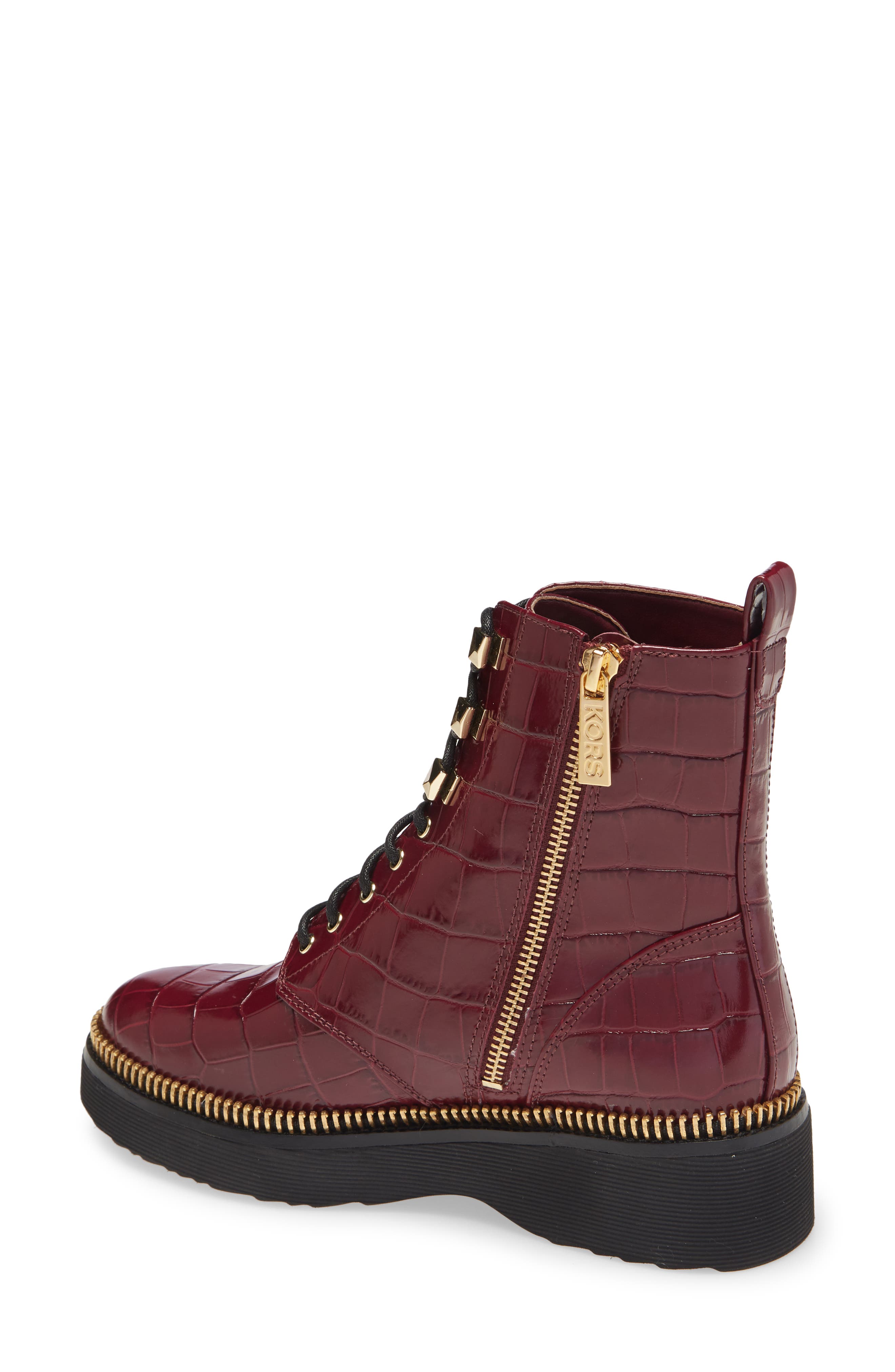 MICHAEL Michael Kors Haskell Combat Boot, Alternate, color, Dark Berry