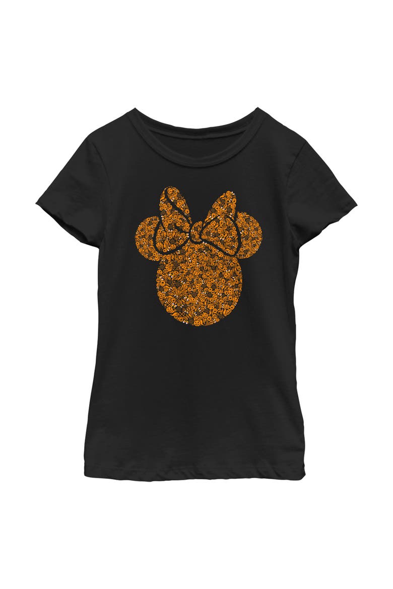 Girl's Mickey & Friends Halloween Disney Minnie Mouse Silhouette Filled  Graphic T-Shirt, Main, color, Black