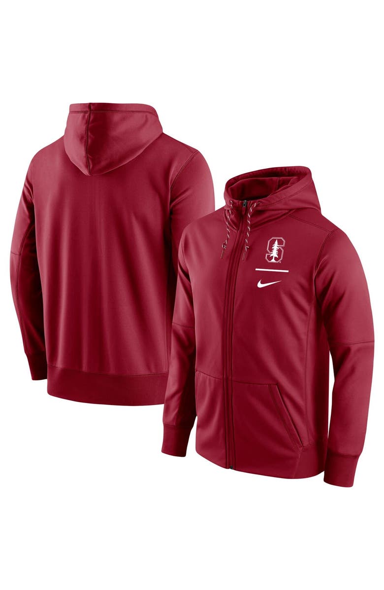 Nike Men's Nike Cardinal Stanford Cardinal Logo Stack Performance Full-Zip Hoodie, Main, color,