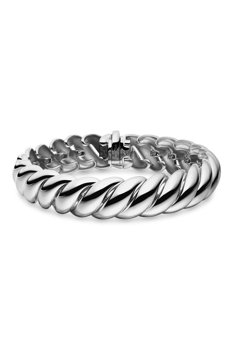 Sculpted Cable Bracelet in Sterling Silver, 14mm, Alternate, color, STERLING SILVER