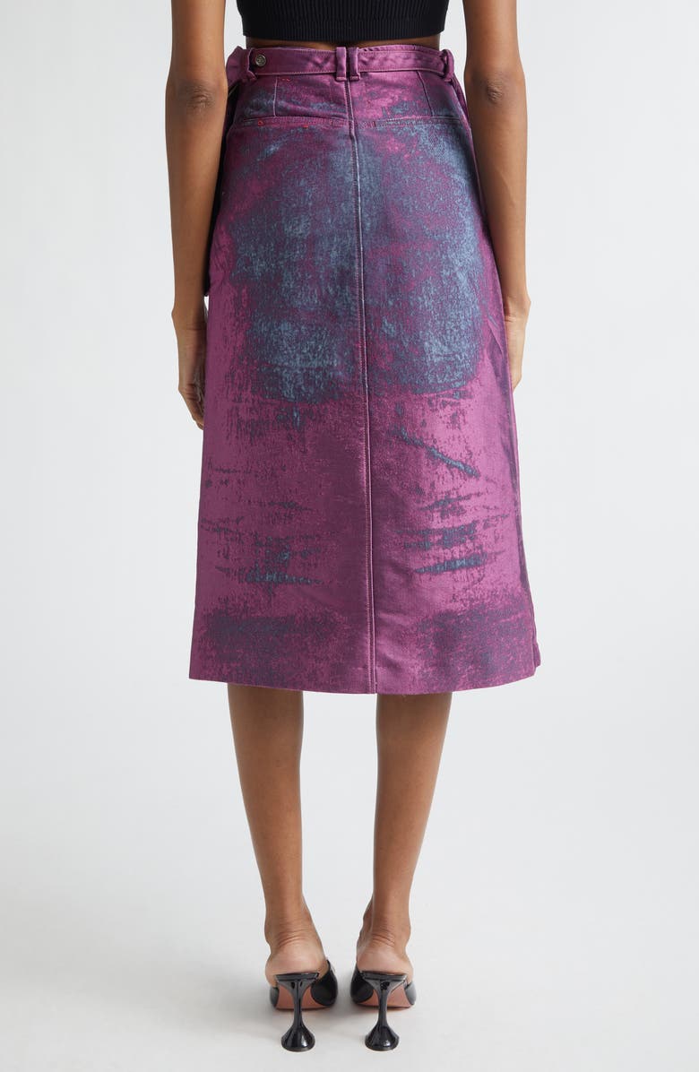 DIESEL<sup>®</sup> De-Sira Satin Denim Midi Pencil Skirt, Alternate, color, Purple