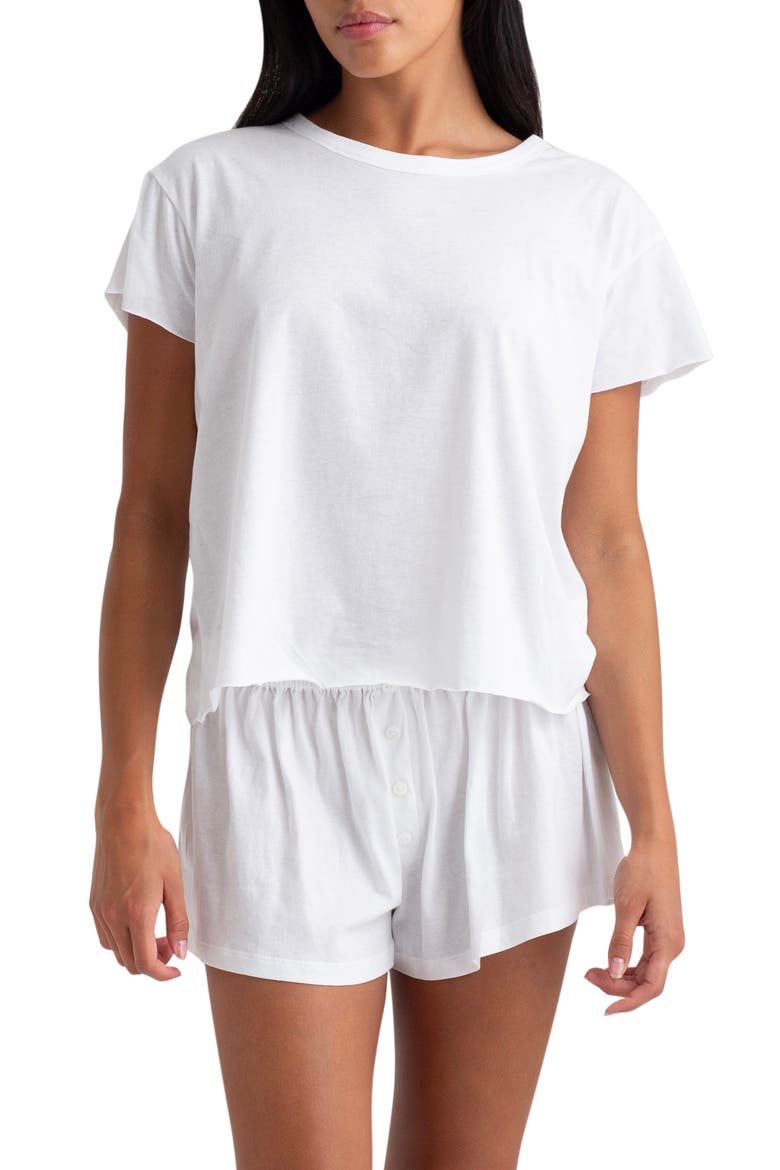 Boxy Organic Cotton Sleep T-Shirt, Main, color, WHITE