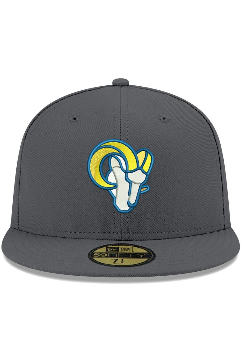 Men's New Era Graphite Los Angeles Rams Alternate Logo Storm II 59FIFTY Fitted Hat, Alternate, color, Graphite