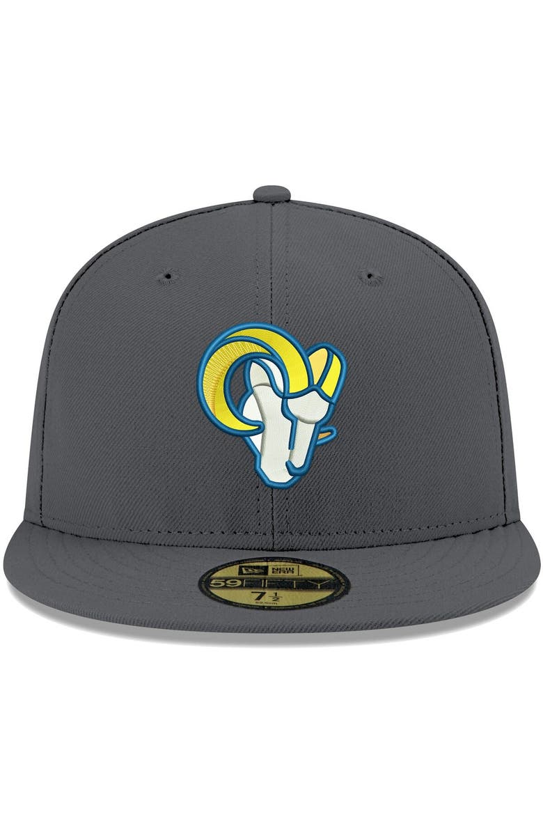 New Era Men's New Era Graphite Los Angeles Rams Alternate Logo Storm II 59FIFTY Fitted Hat, Alternate, color, 