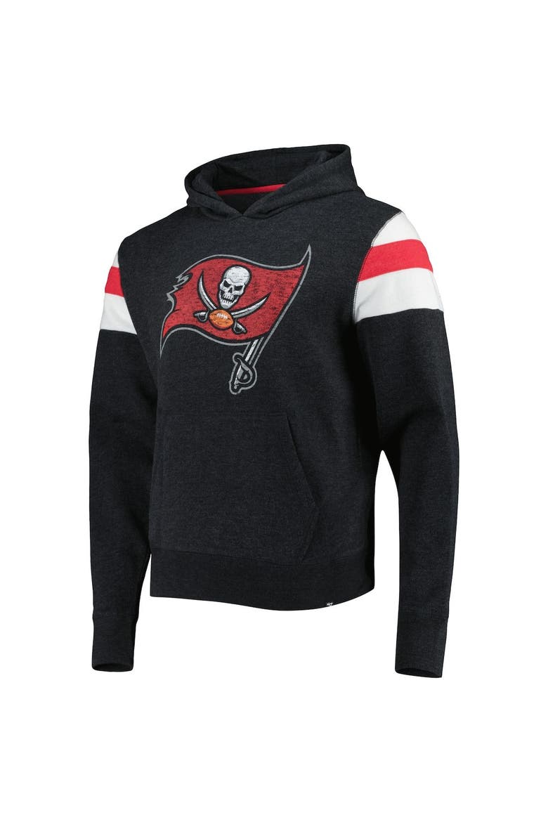 Men's '47 Heathered Black Tampa Bay Buccaneers Premier Nico Pullover Hoodie, Alternate, color, Black
