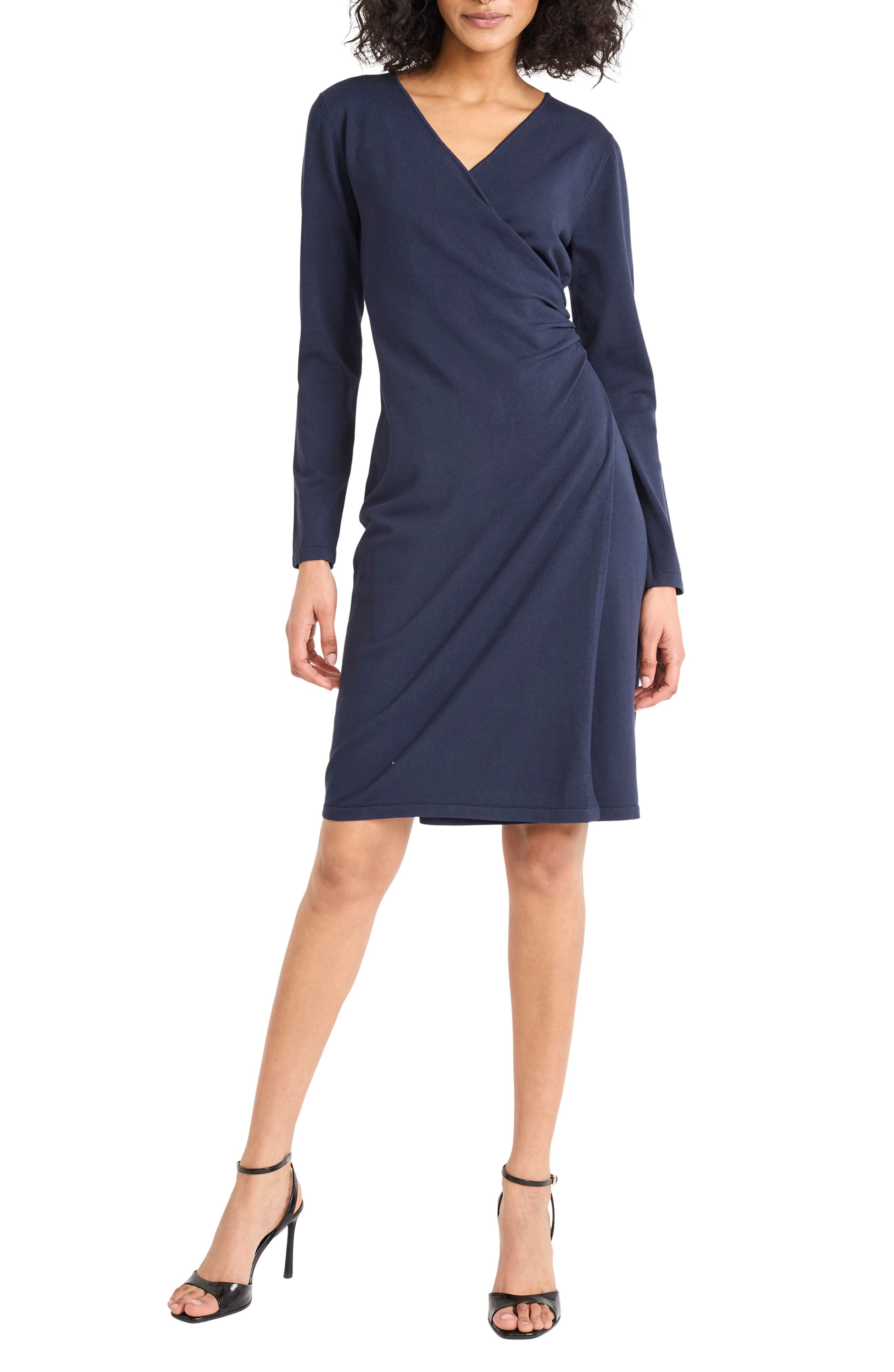 Maggy London Long Sleeve Midi Sweater Dress