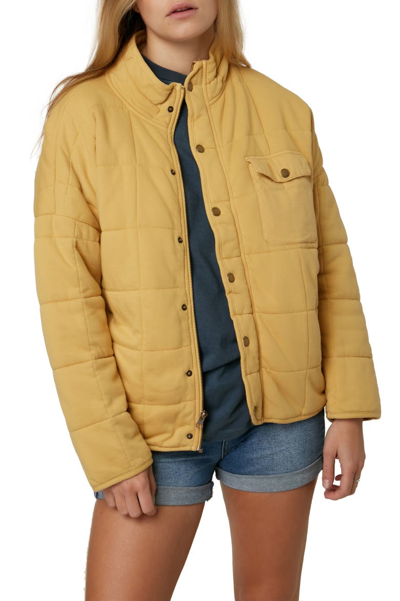 Mable Knit Quilted Jacket, Main, color, MIMOSA
