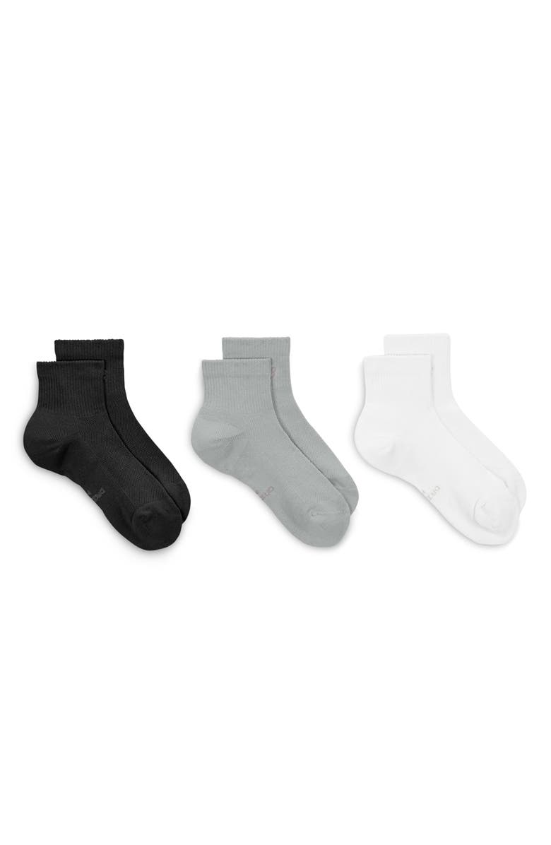 Nike Everyday Elevated Assorted 3-Pack Ankle Socks, Alternate, color, Black/Light Smoke Grey/White