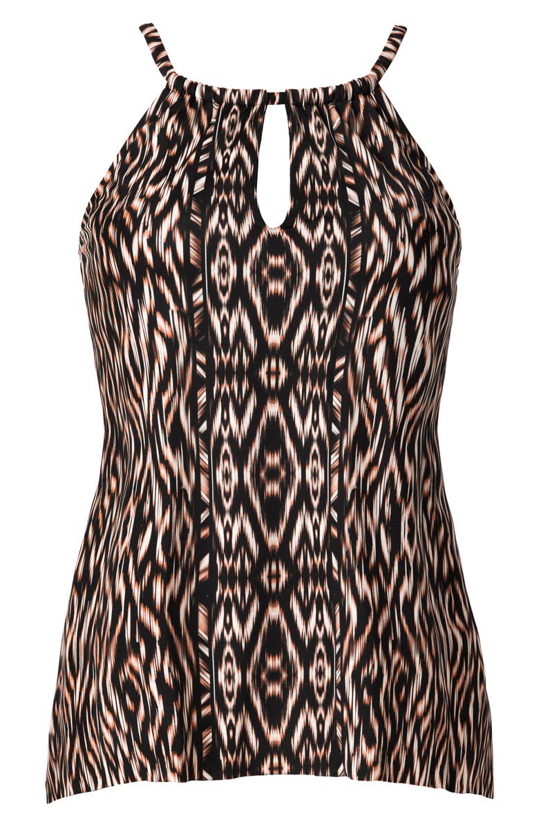 Miraclesuit<sup>®</sup> Topkapi Peephole Tankini Top, Alternate, color, Black/ Multi