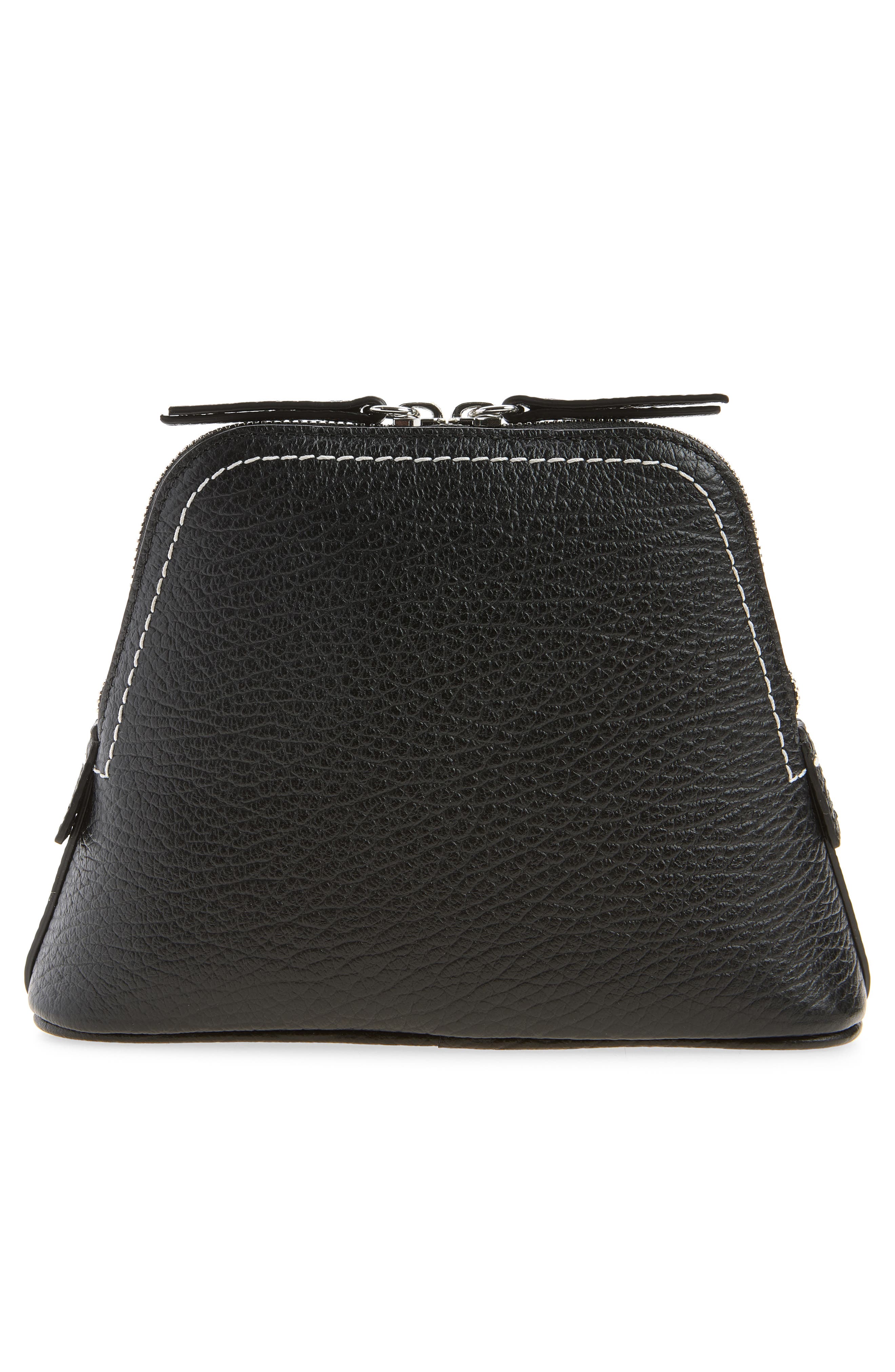 5AC Beauty Leather Pouch, Alternate, color, BLACK