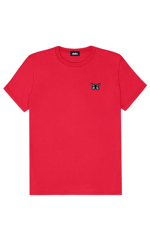 Dalix Butterfly Womens Relaxed Tee In Red