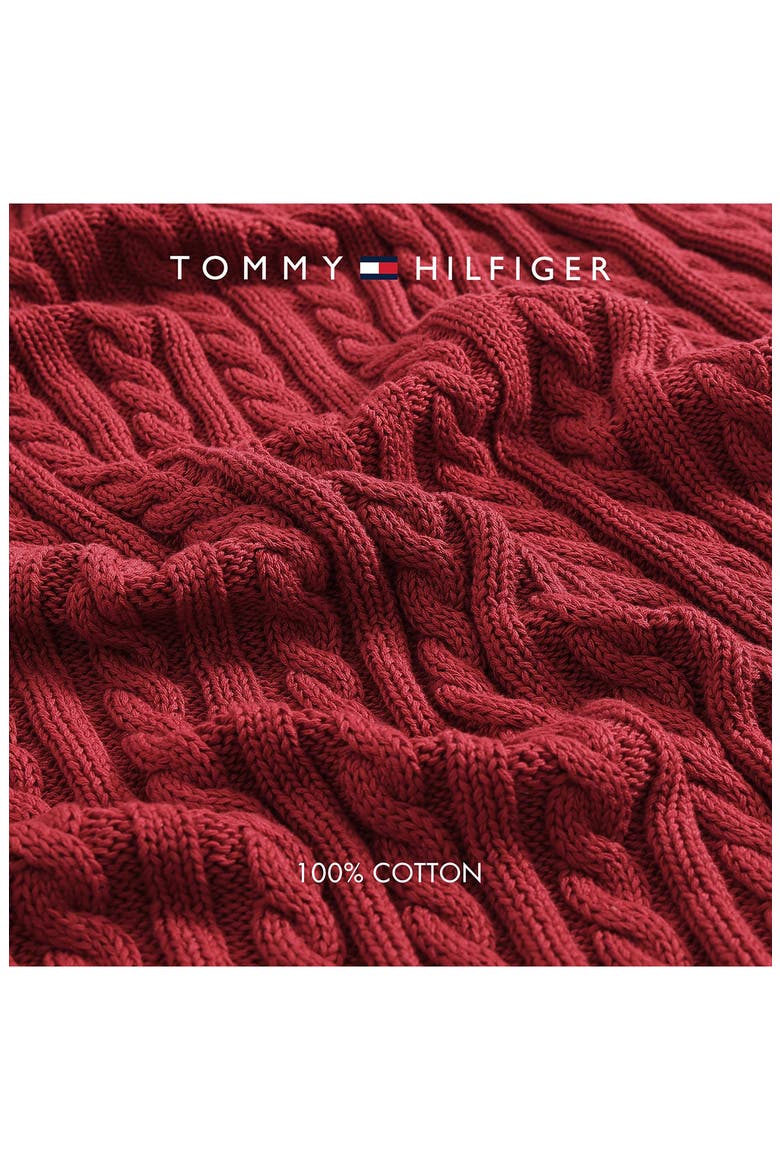 Cable Knit Throw, Alternate, color, NAVIGATOR RED