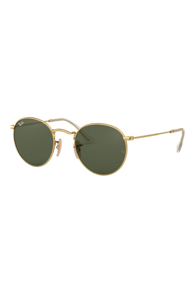 53mm Round Sunglasses, Alternate, color, GOLD/ GREEN GOLD