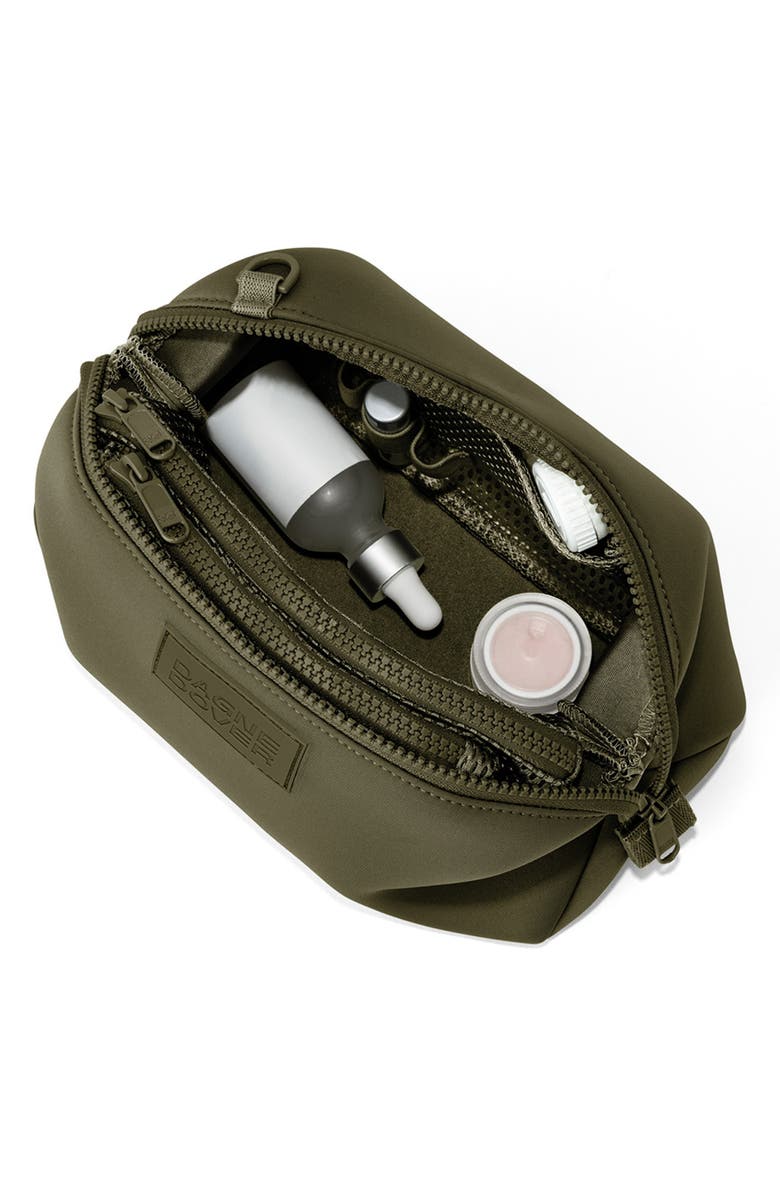Dagne Dover Hunter Large Neoprene Toiletry Bag, Alternate, color, Dark Moss