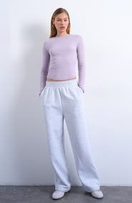 Topshop Long Sleeve Curve Hem Top